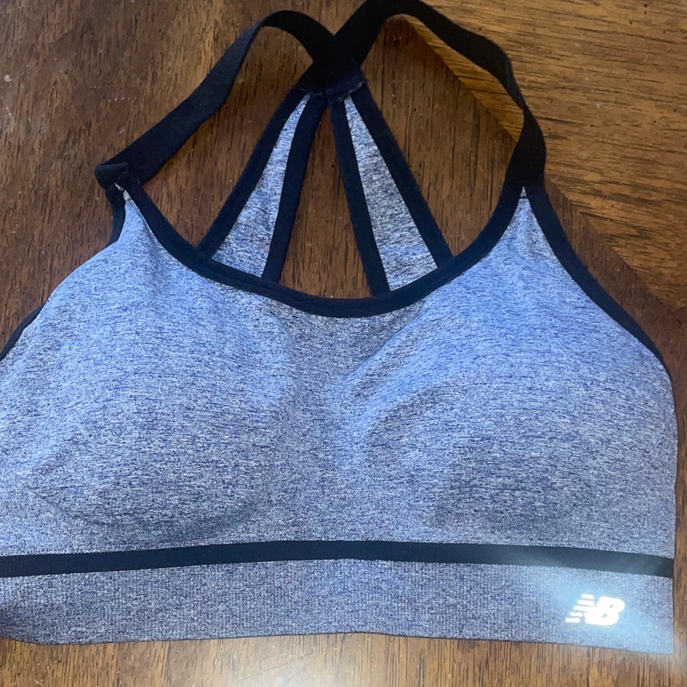 New Balance Black and Gray Sports Bra
